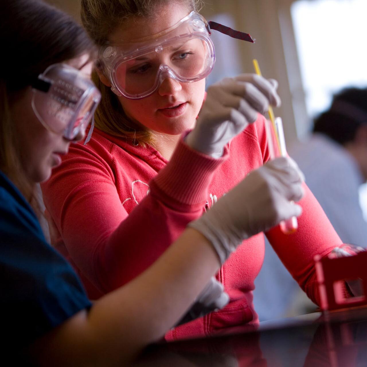 students in a science lab